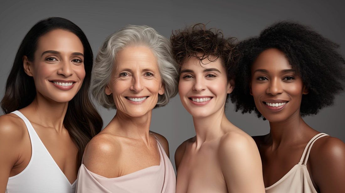 Image of a diverse group of smiling women of different ages.