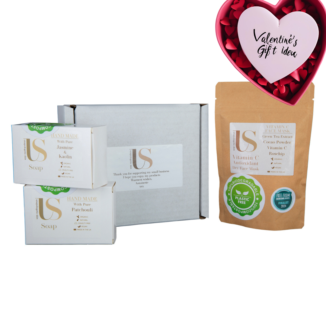 Organic & Natural Skincare Gift Set of 2 Handmade Soaps and Face Mask